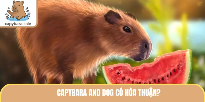 Capybara ăn dưa hấu
