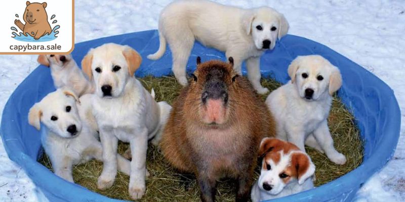 Capybara and Dog nuôi từ nhỏ hòa đồng