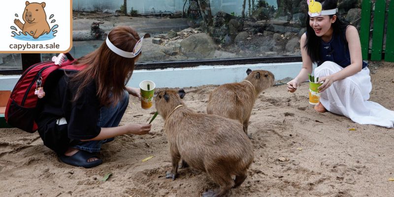 Chơi với Capybara tại Thảo Cầm Viên
