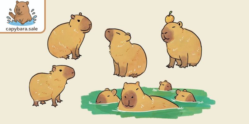 Vẽ hình đàn chuột lang nước vui chơi